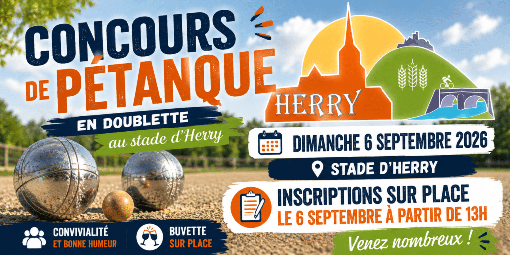 Concours de pétanque le 6 septembre à Herry