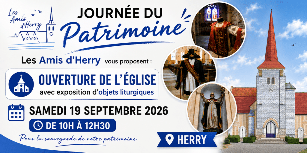 Journée du patrimoine 2026 - Ouverture de l'église samedi 19 septembre 2026